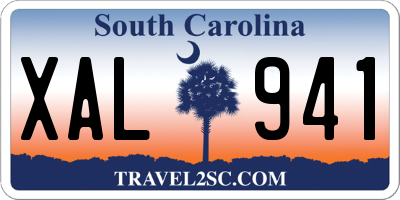 SC license plate XAL941