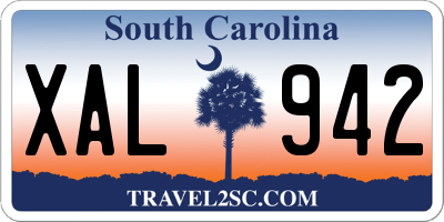 SC license plate XAL942