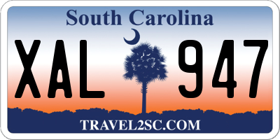 SC license plate XAL947