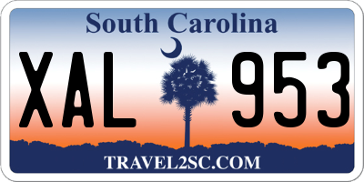 SC license plate XAL953
