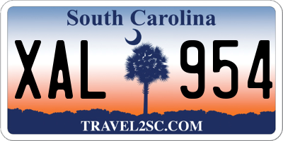 SC license plate XAL954
