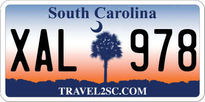 SC license plate XAL978