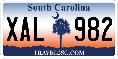 SC license plate XAL982