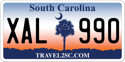 SC license plate XAL990