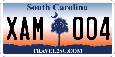 SC license plate XAM004