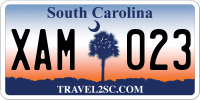 SC license plate XAM023