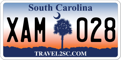 SC license plate XAM028