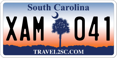 SC license plate XAM041