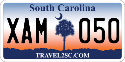 SC license plate XAM050