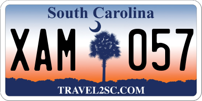 SC license plate XAM057