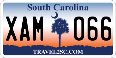 SC license plate XAM066