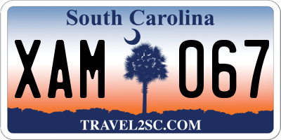 SC license plate XAM067