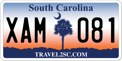 SC license plate XAM081