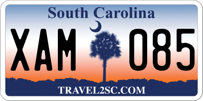 SC license plate XAM085