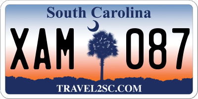 SC license plate XAM087
