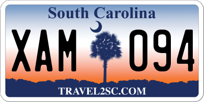 SC license plate XAM094