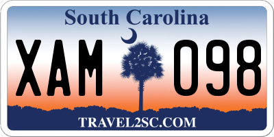 SC license plate XAM098