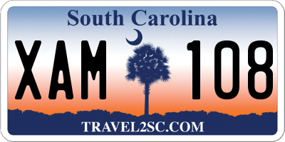 SC license plate XAM108