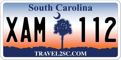 SC license plate XAM112