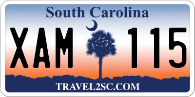 SC license plate XAM115