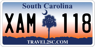 SC license plate XAM118