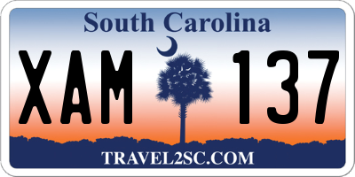 SC license plate XAM137