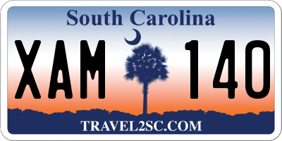 SC license plate XAM140