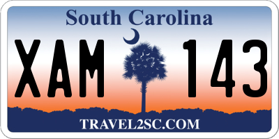 SC license plate XAM143