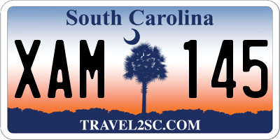 SC license plate XAM145