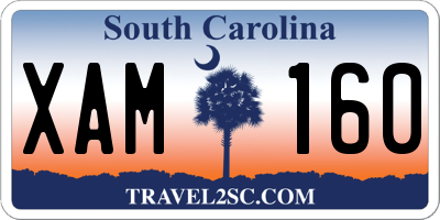 SC license plate XAM160