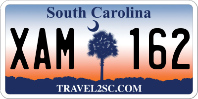 SC license plate XAM162