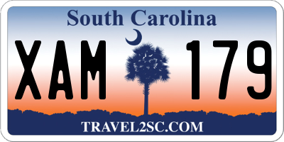 SC license plate XAM179