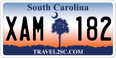 SC license plate XAM182