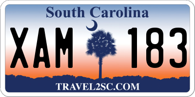 SC license plate XAM183