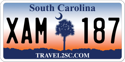 SC license plate XAM187