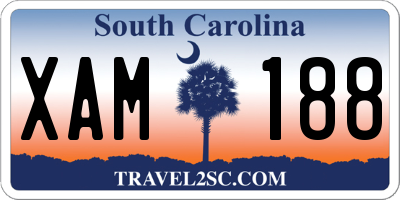 SC license plate XAM188