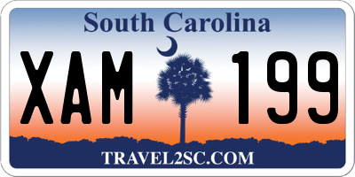 SC license plate XAM199