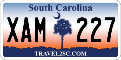 SC license plate XAM227