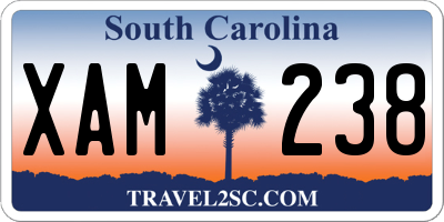 SC license plate XAM238