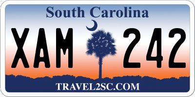 SC license plate XAM242
