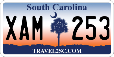 SC license plate XAM253