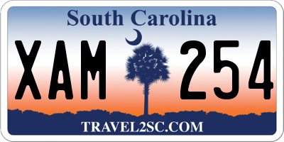 SC license plate XAM254