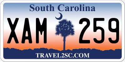 SC license plate XAM259