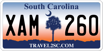SC license plate XAM260