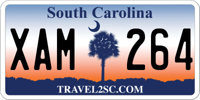 SC license plate XAM264