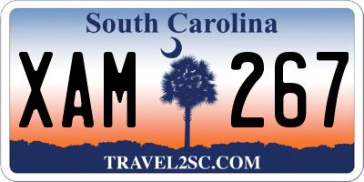 SC license plate XAM267