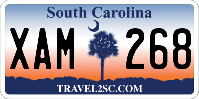 SC license plate XAM268