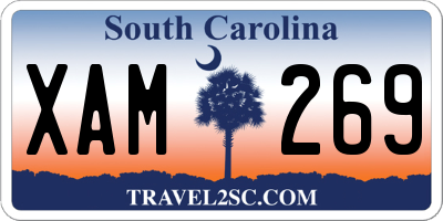 SC license plate XAM269