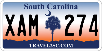 SC license plate XAM274