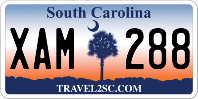 SC license plate XAM288